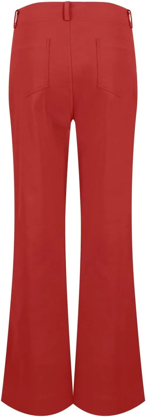 Twill Palazzo Pants for Women Casual Y2K Stretch High Waisted Chino Pants Slim Fit Wide Leg Dress Pants with Pockets