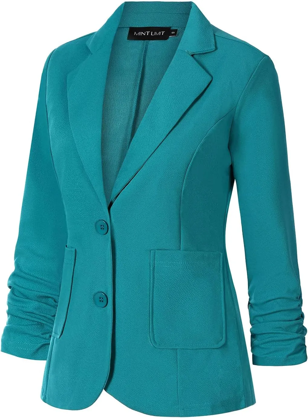 Unifizz Womens Casual Work Office Blazer Pockets Buttons Suit Jacket 3/4 Sleeve
