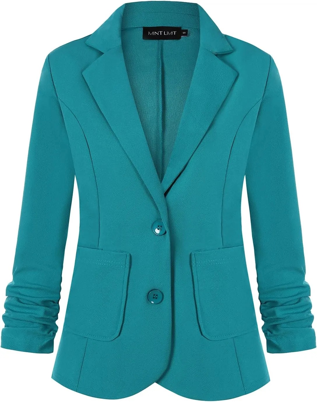 Unifizz Womens Casual Work Office Blazer Pockets Buttons Suit Jacket 3/4 Sleeve