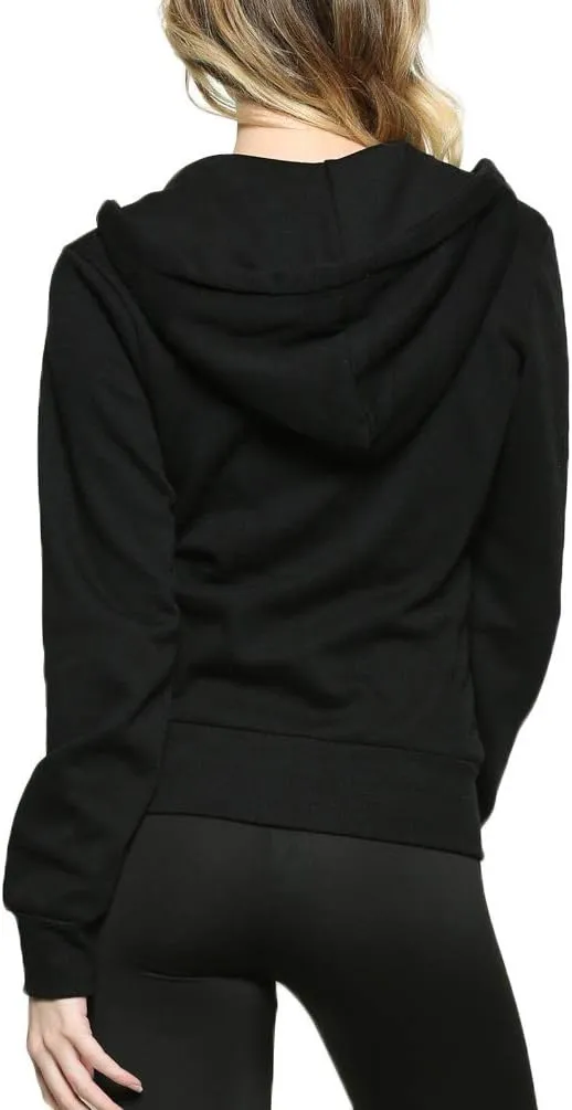 Urban Look Womens Active Long Sleeve Fleece Zip Up Hoodie with Plus Size