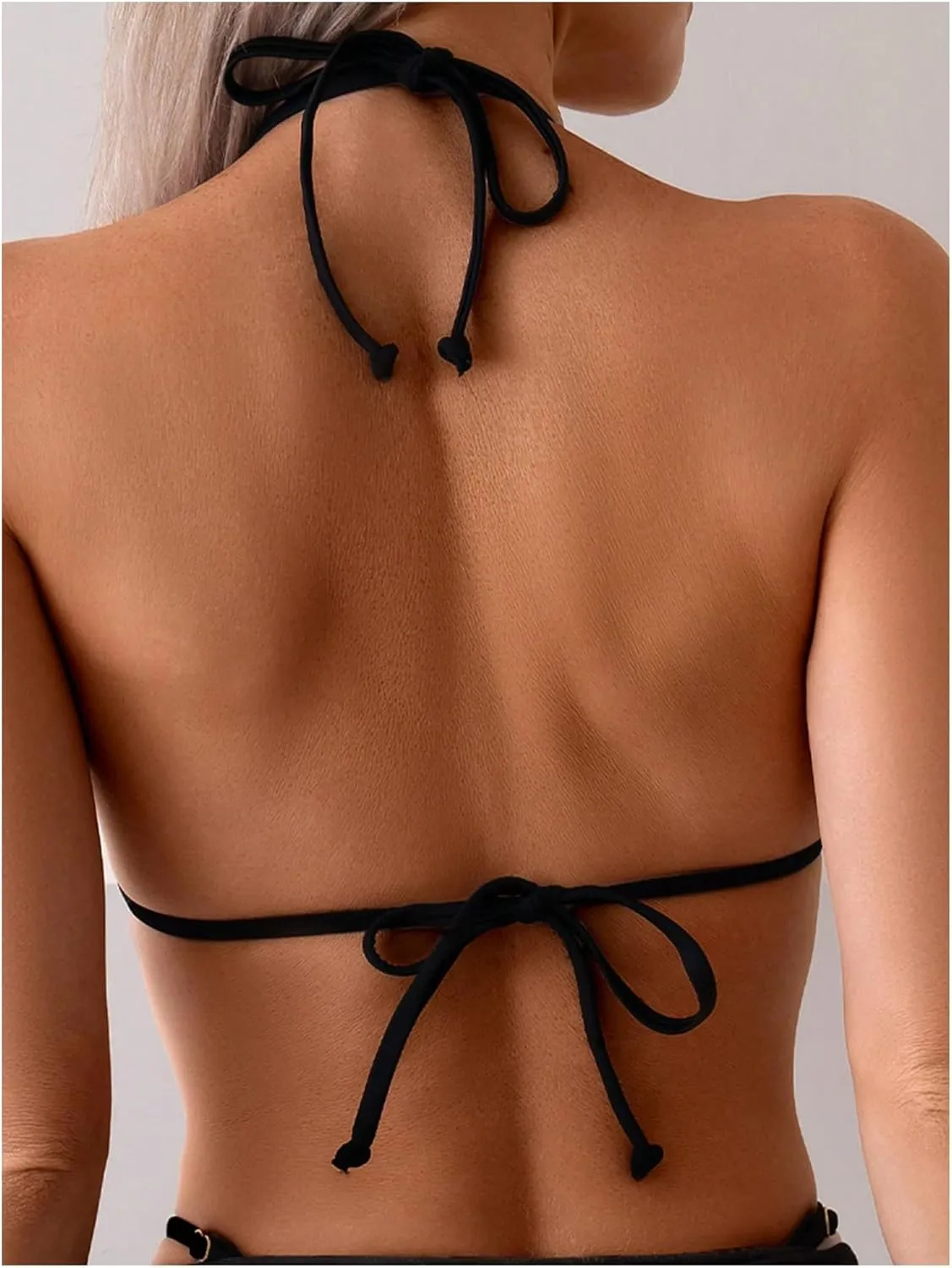 Verdusa Women's Floral Print Halter Bikini Top String Triangle Bra Swimsuit Tops