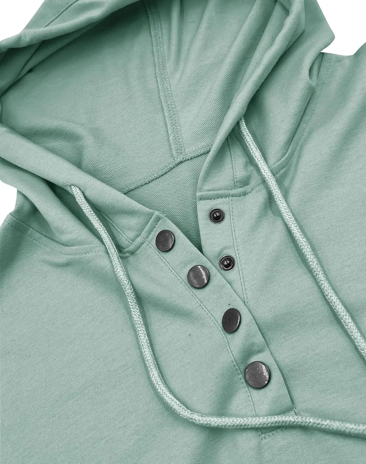 Vivitulip Women's Pullover Hoodies Tops Casual Button Down Long Sleeve Sweatshirts With Pocket