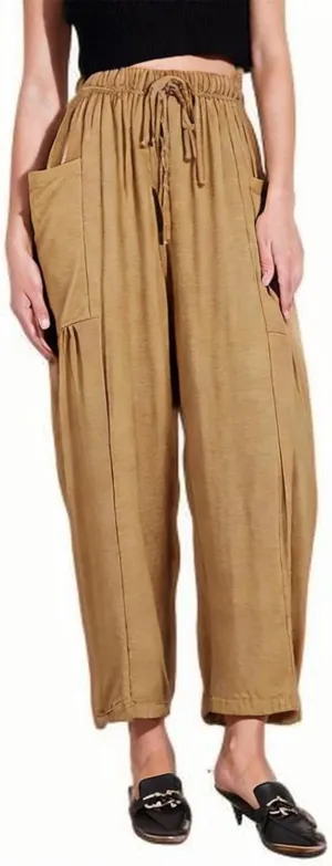 Wide Leg Cotton Linen Pants for Women Summer Trendy Beach Palazzo Lounge Trousers Plus Size Casual Pants