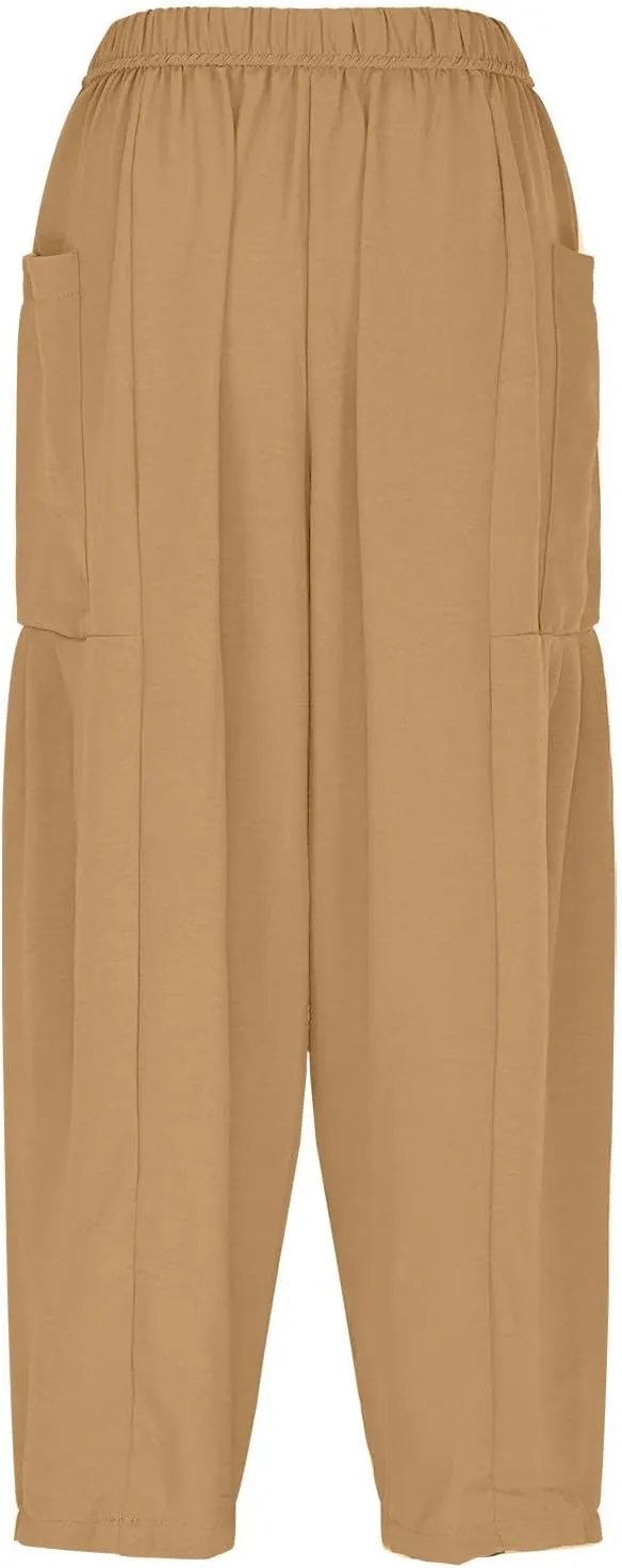 Wide Leg Cotton Linen Pants for Women Summer Trendy Beach Palazzo Lounge Trousers Plus Size Casual Pants
