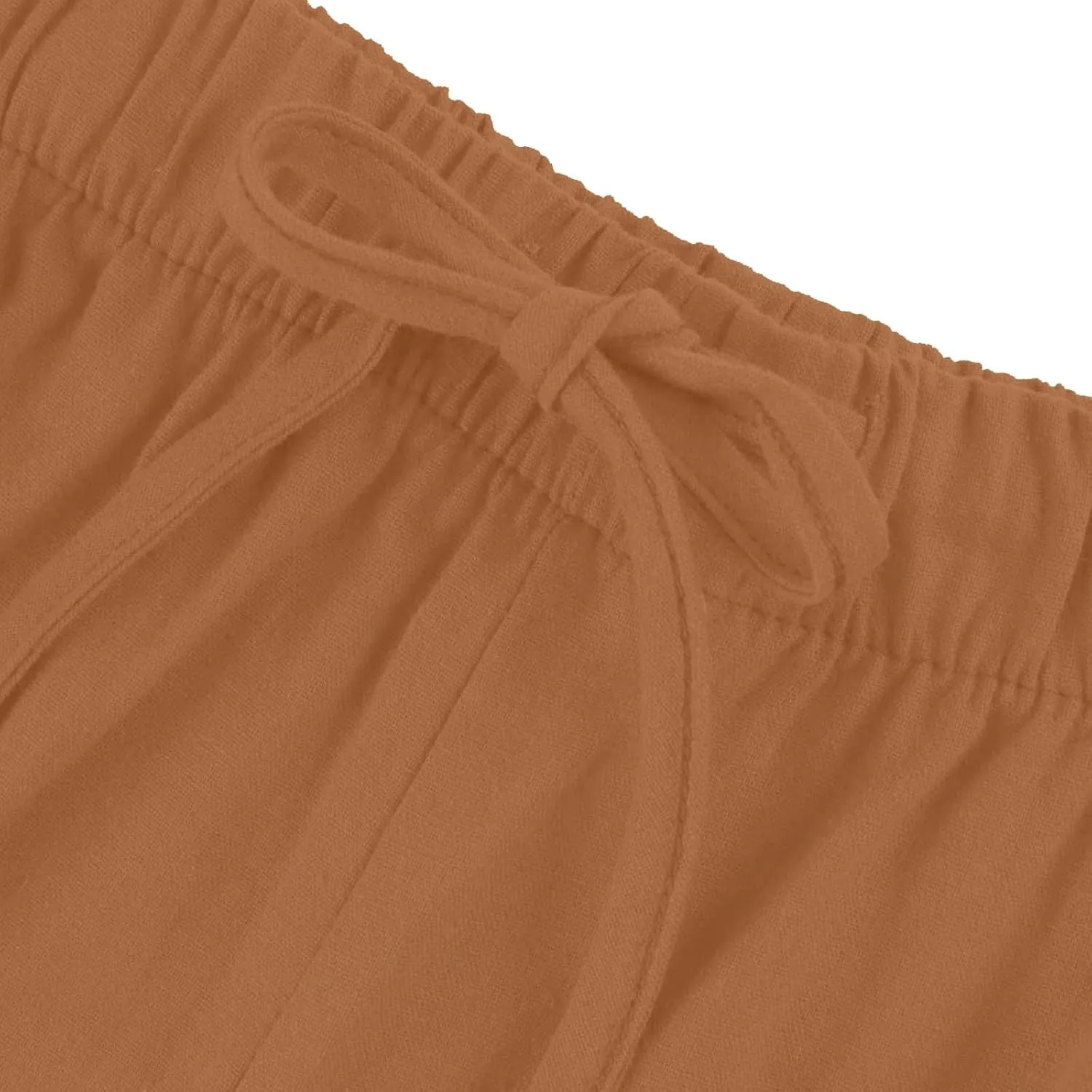 Wide Leg Women Linen Pants Summer Drawstring Elastic High Waisted Palazzo Pants Loose Fit Flowy Beach Trouser w/Pockets