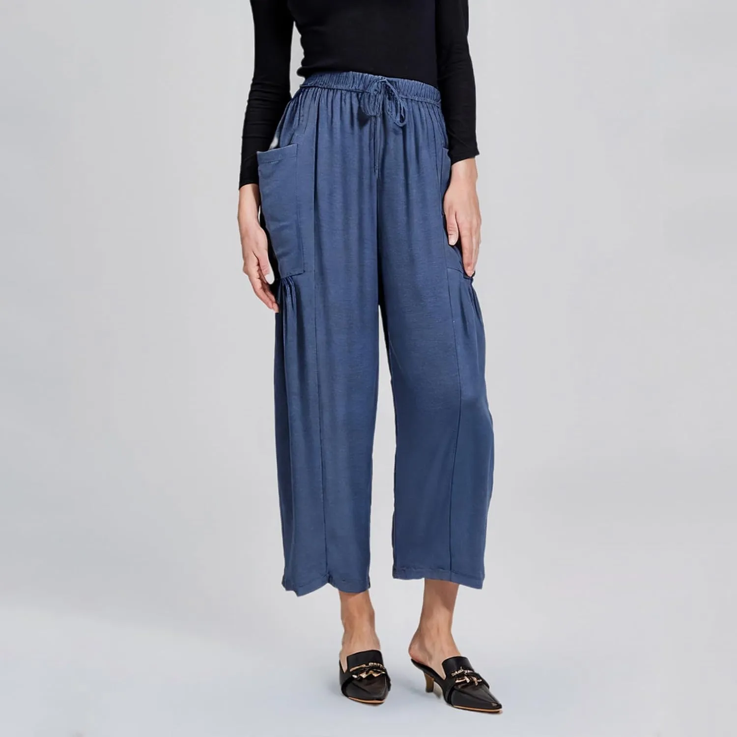 Women Linen Baggy Harem Pants Summer Drawstring Casual Beach Pant 2025 Vacation Wide Leg Lounge Trousers with Pockets