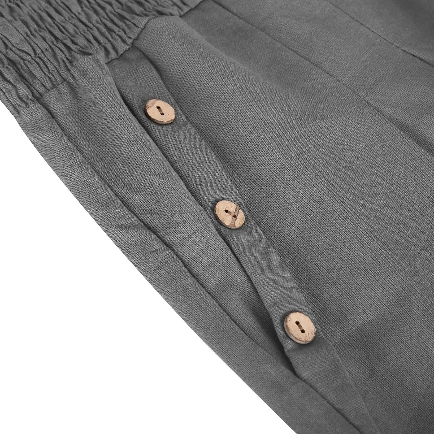 Women Linen Palazzo Pant Summer Boho Pants High Waist Pants Wide Leg Pants Cotton Flowy Trousers with Pocket