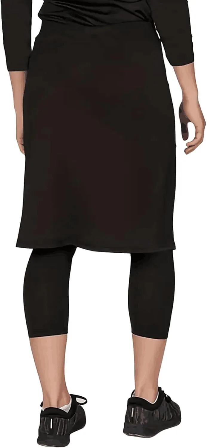 Women Long Knee Length Skirt with Capris Leggings High Waisted Tennis Golf Skorts Double Layer Skirts