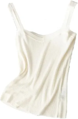 Women Tank Top Sleeveless Womens Solid Color Silm Fit Camisole Knit Tops