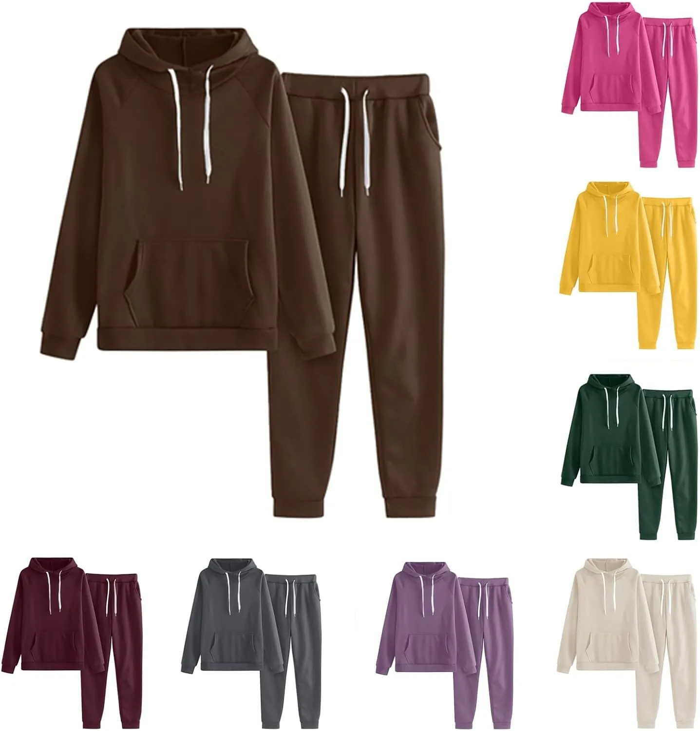 Womens 2 Piece Outfits Long Sleeve Crewneck Graphic Tracksuit Sweatshirt Baggy Fall Fashion Sweatpants Sets
