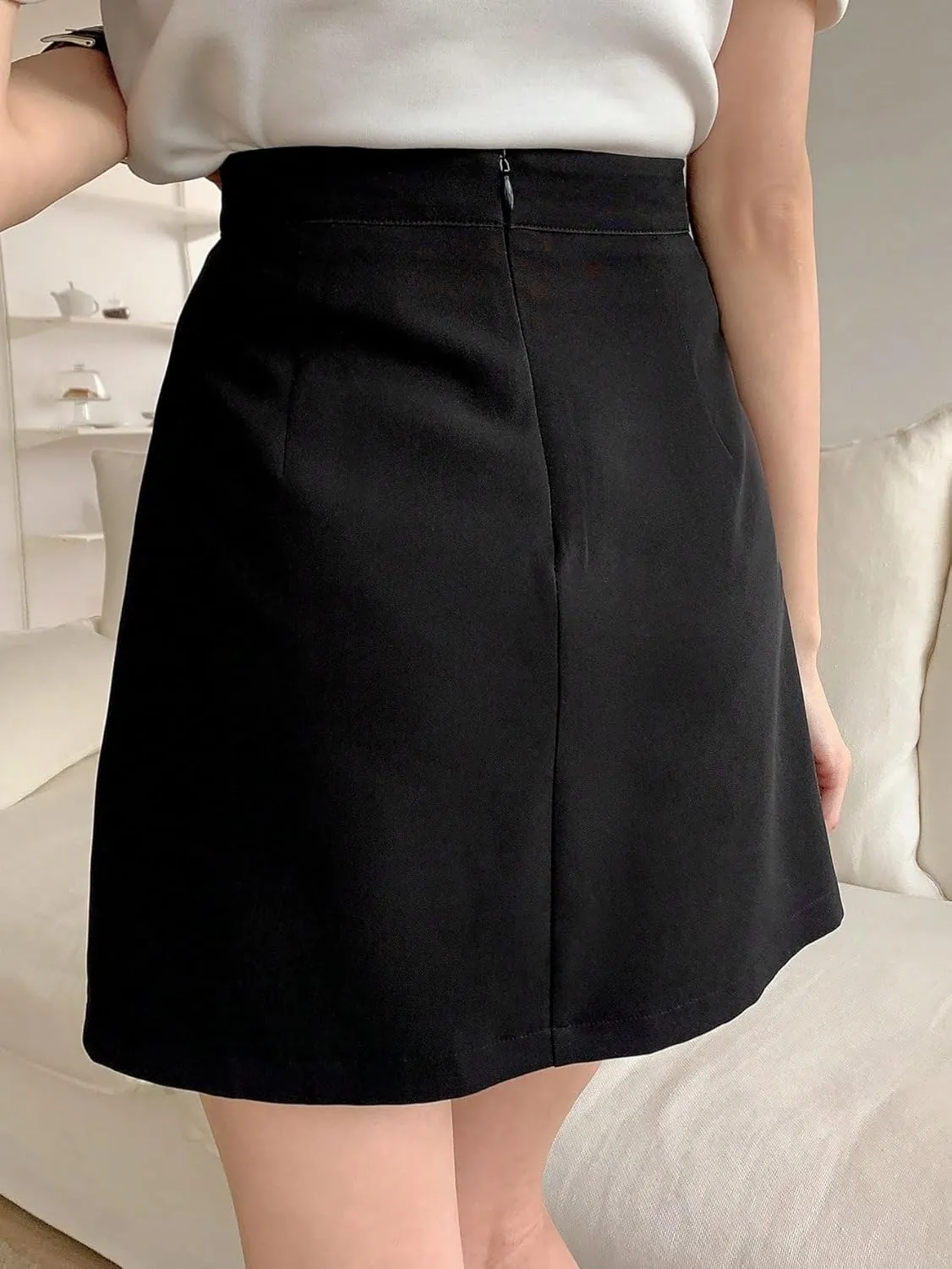 Women's 2025 Casual Plain Shorts Slit Skort