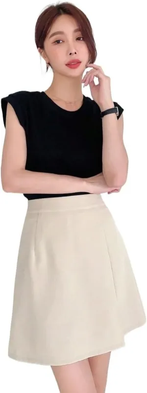 Women's 2025 Casual Plain Shorts Slit Skort