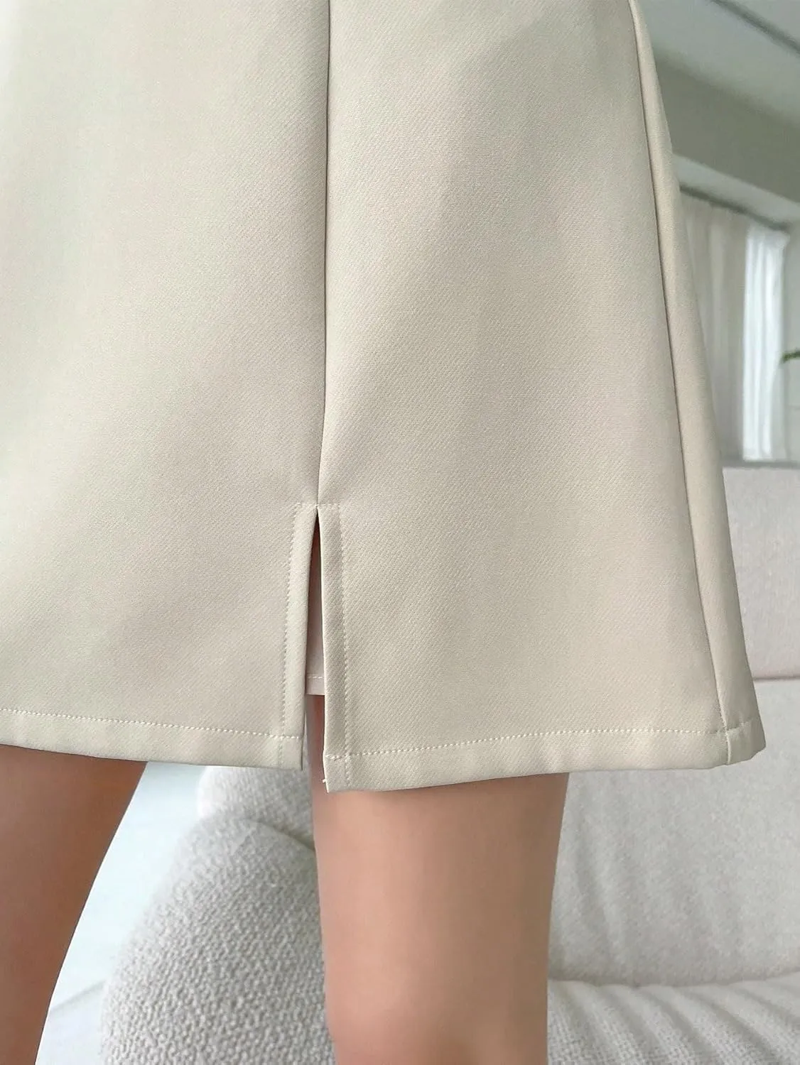 Women's 2025 Casual Plain Shorts Slit Skort