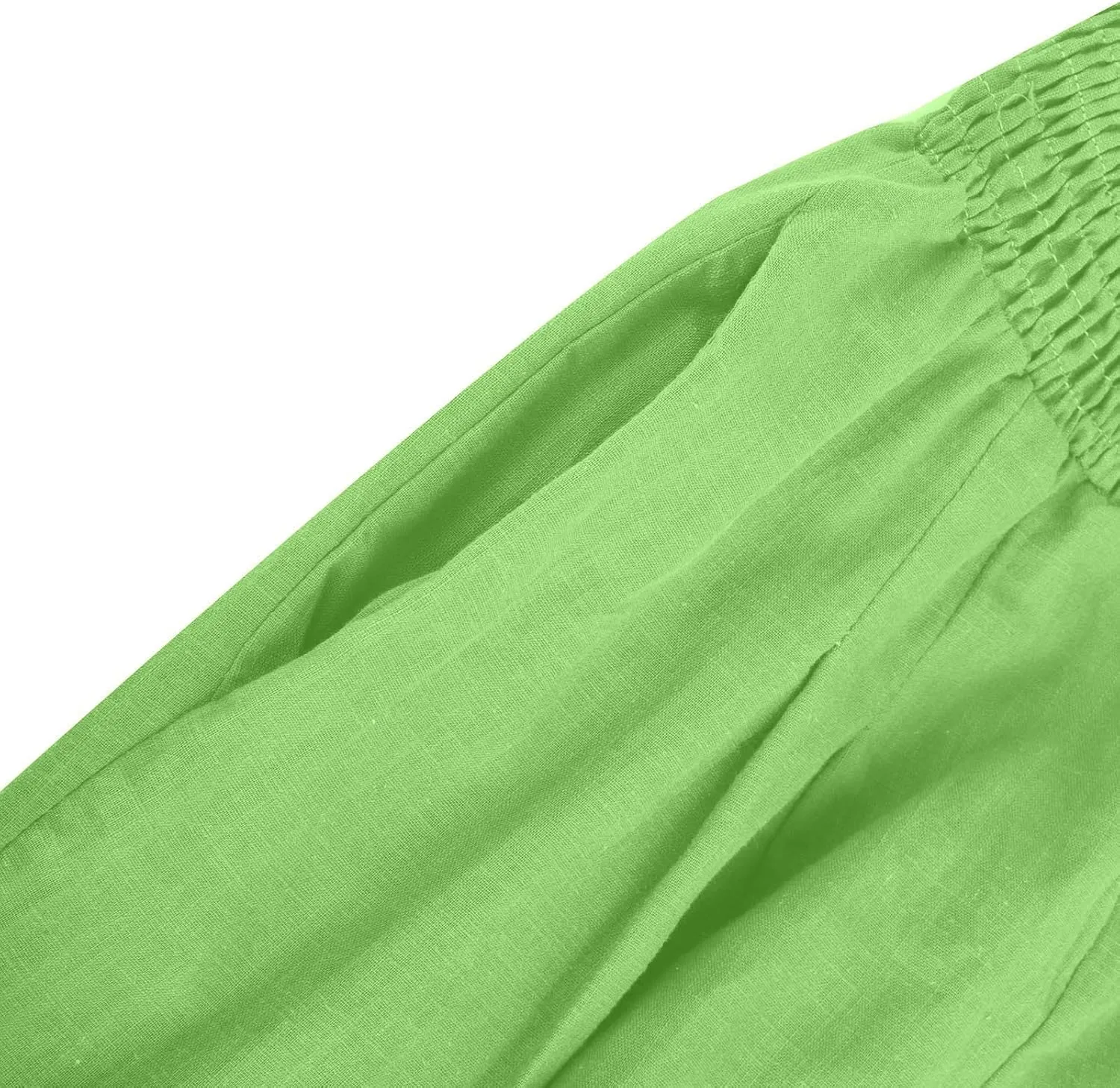 Women's Cotton Linen Palazzo Pants Loose Elastic Waist Trousers Solid Pleated Baggy Slacks Summer Vacation Outfits