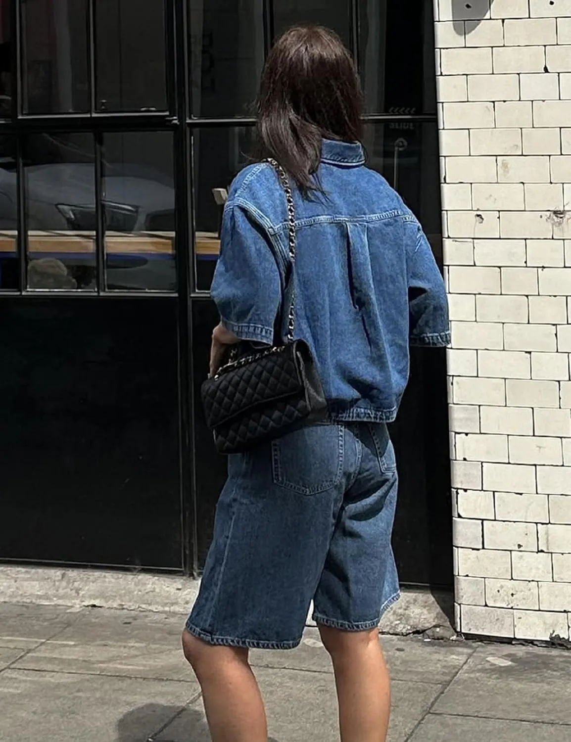 Women's Denim Shirt, Button Down Short Sleeve Jean Shirts Casual Top Outfits Trendy