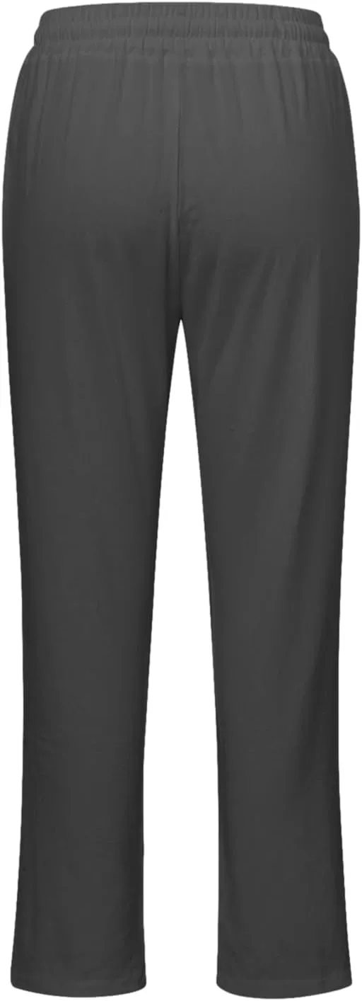 Womens Linen Blend Summer Cropped Pant Trousers Elastic Waisted Ankle Length Slim Fit Trousers Vacation