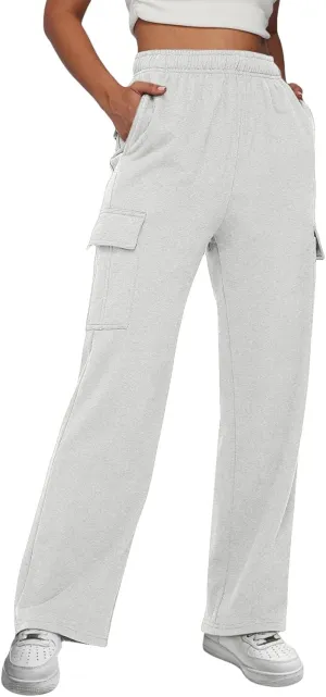 Women's Linen Blend Summer Letter Patched Pants Elastic Waisted Wide Leg Slim Fit Palazzo Lounge Pants