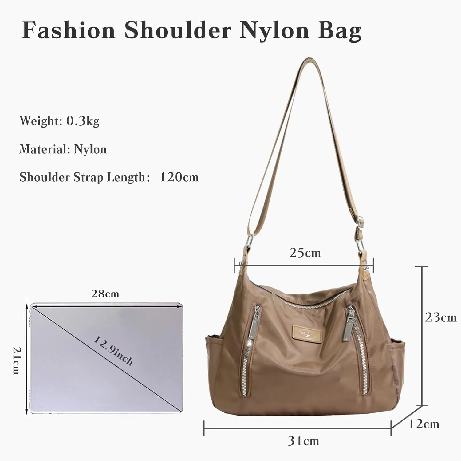 Women's Nylon Crossbody Bag - Waterproof, Lightweight Top Handle Casual Handbag & Messenger Bag