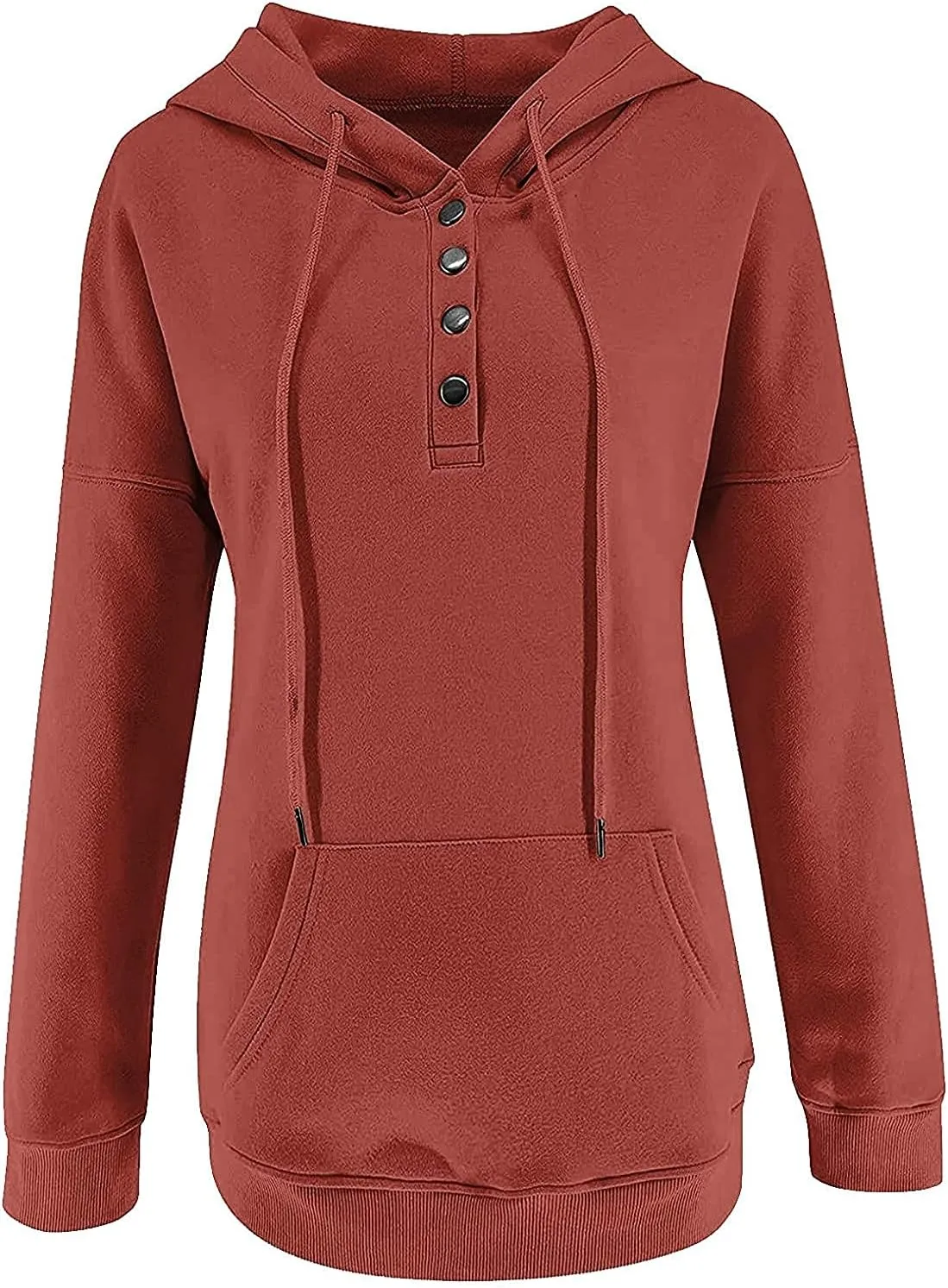 Women's Oversized Sweatshirt Button Down Hoodies for Women Long Sleeve Pullover Drawstring Y2k Hoodie Sweater