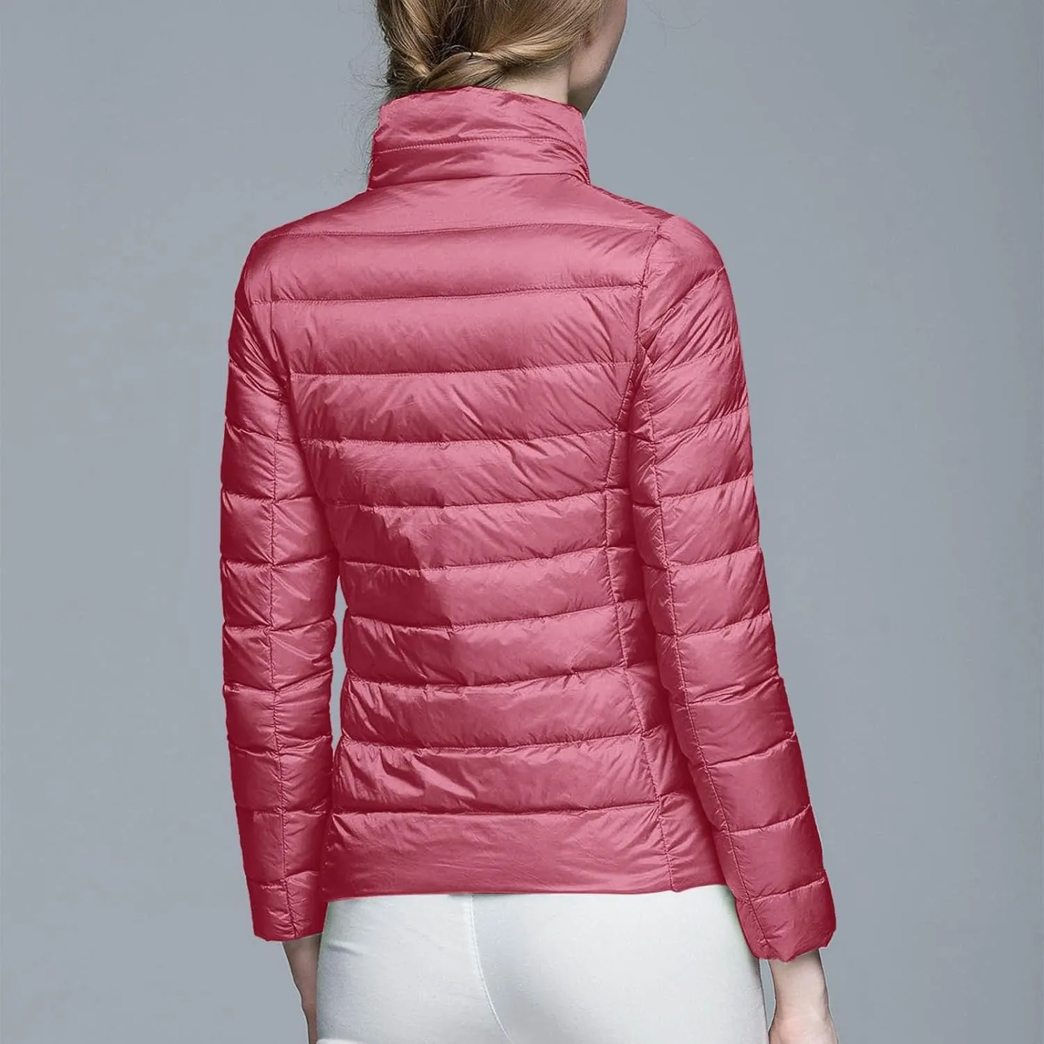 Womens Puffer Jacket 2025 Winter Warm Packable Down Jacket Lightweight Slim Fit Hooded Jacket Short Duck Down Coat
