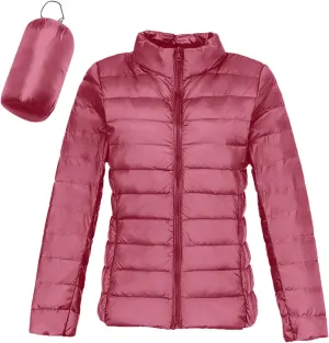 Womens Puffer Jacket 2025 Winter Warm Packable Down Jacket Lightweight Slim Fit Hooded Jacket Short Duck Down Coat