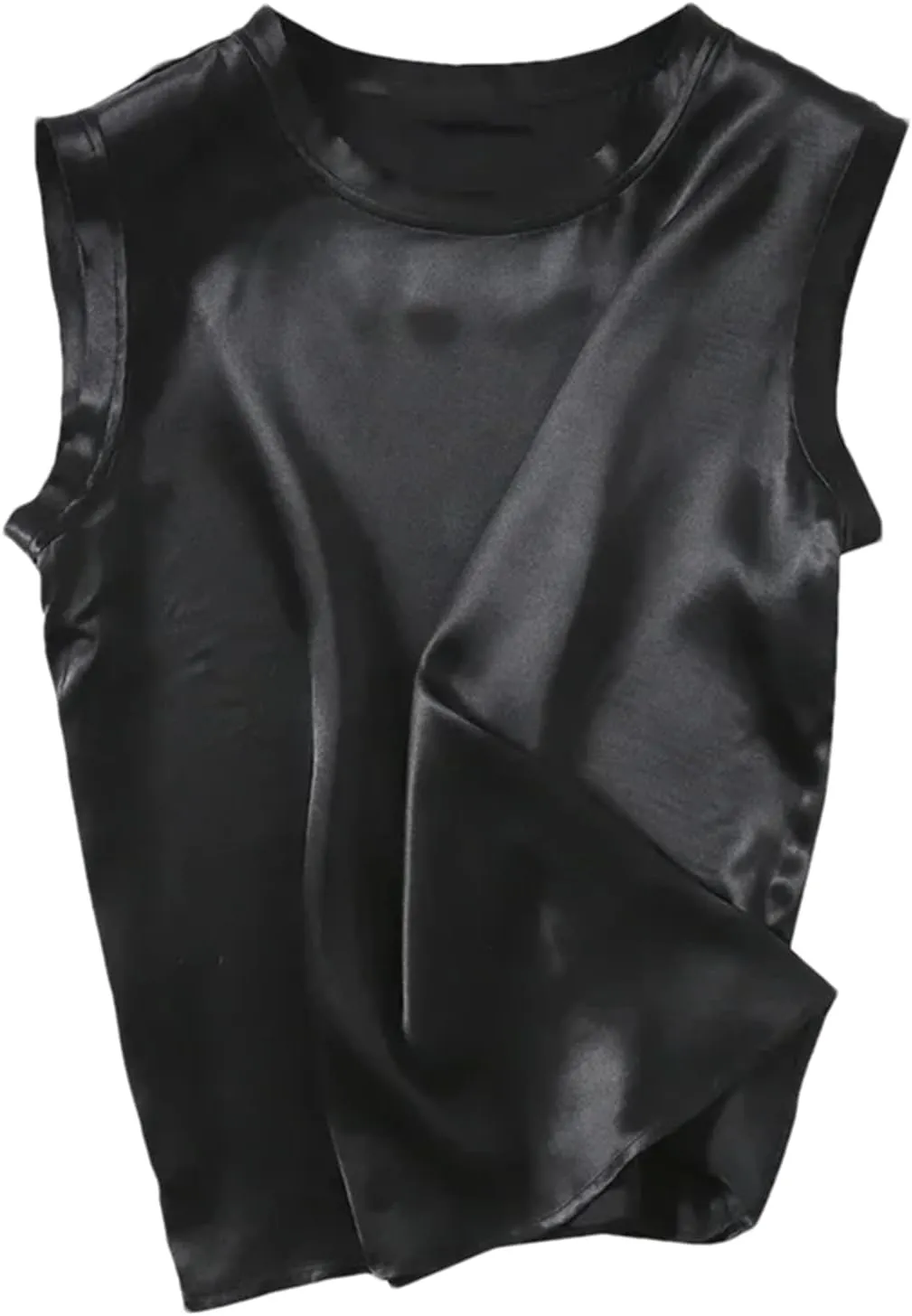 Women's Silk Satin Camisole Vest Summer Business Casual Sleeveless Silk Tank Top
