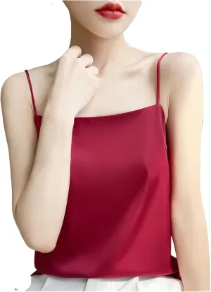 Women's Silky Camisole Sexy Suspender Top Thin Style Sling Satin Tank Tops