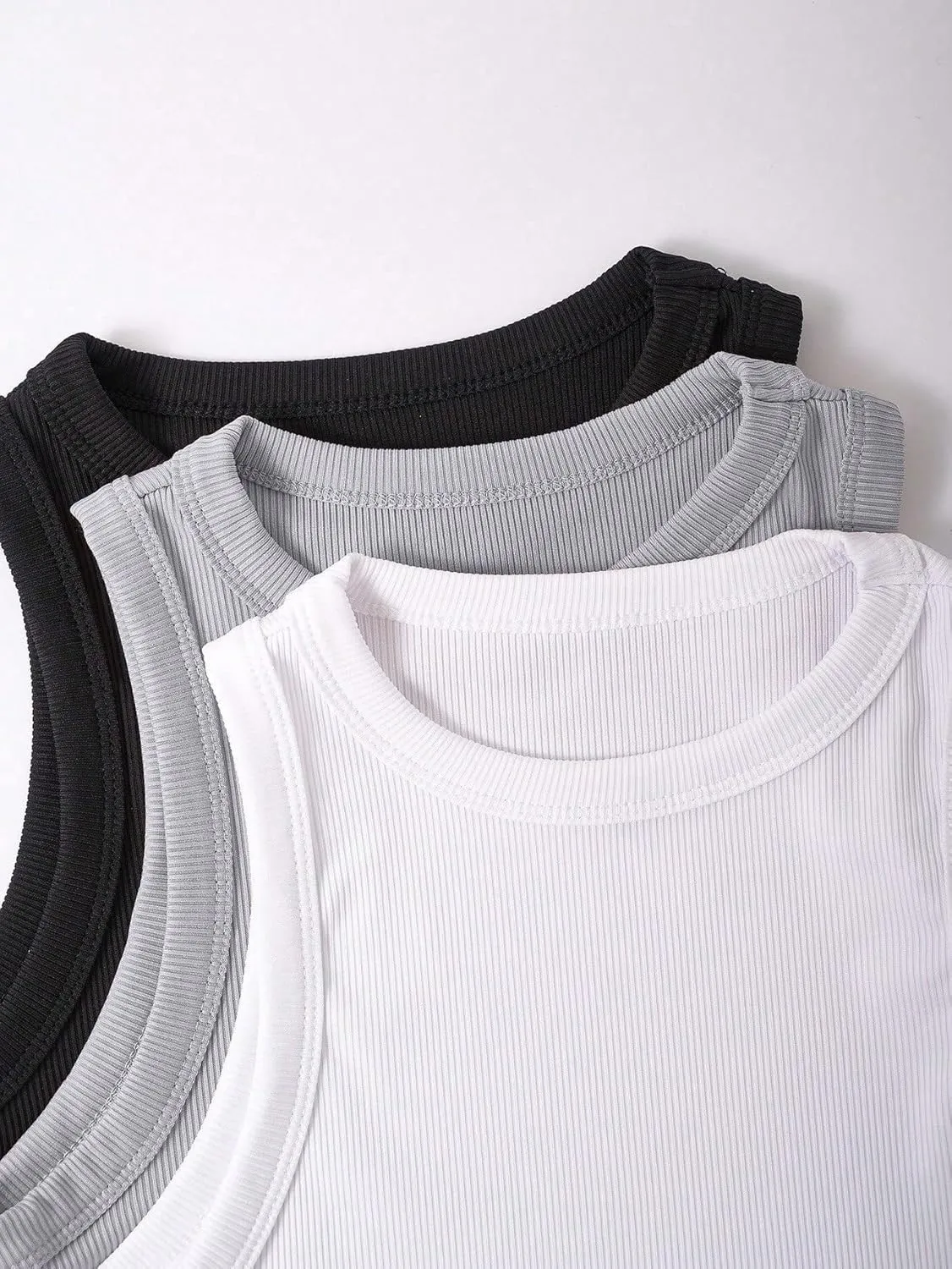 Womens Sleeveless Camisole Tank Tops Blouse Solid Color Round Neck Casual Tank Top