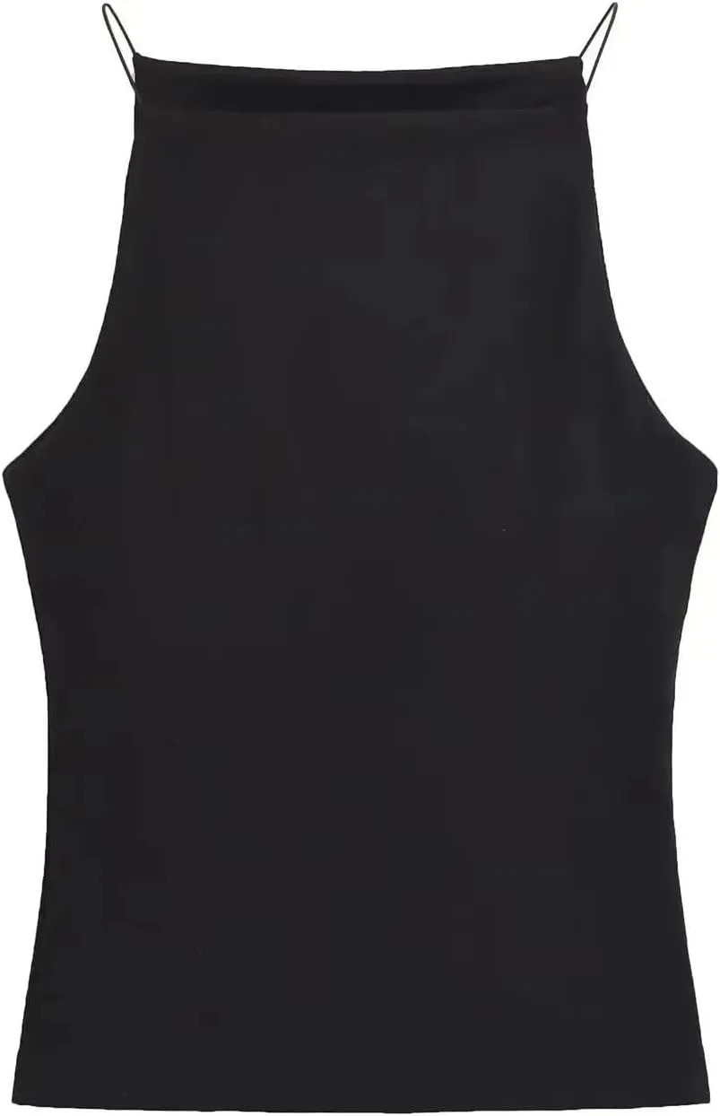Women's Square Neck Tank Top Casual Sleeveless Slim Fit Solid Color Camisole
