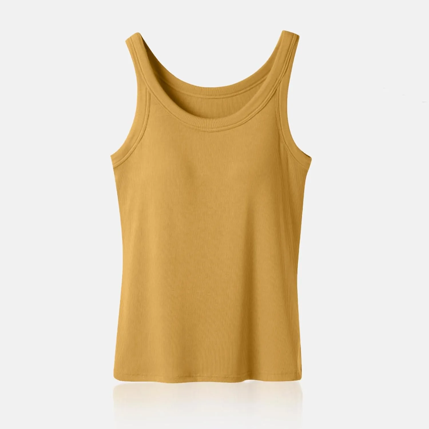 Women's Tank Top Built in Bra Sleeveless Ribbed Summer Shirts Slim Fit Basic Tees Comfy Padded Yoga Athletic Tshirts