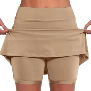 Women's Trendy Hiking Cargo Skort Skirt High Waisted Golf Casua Workout Sport Skirts with Pockets Build in Shorts
