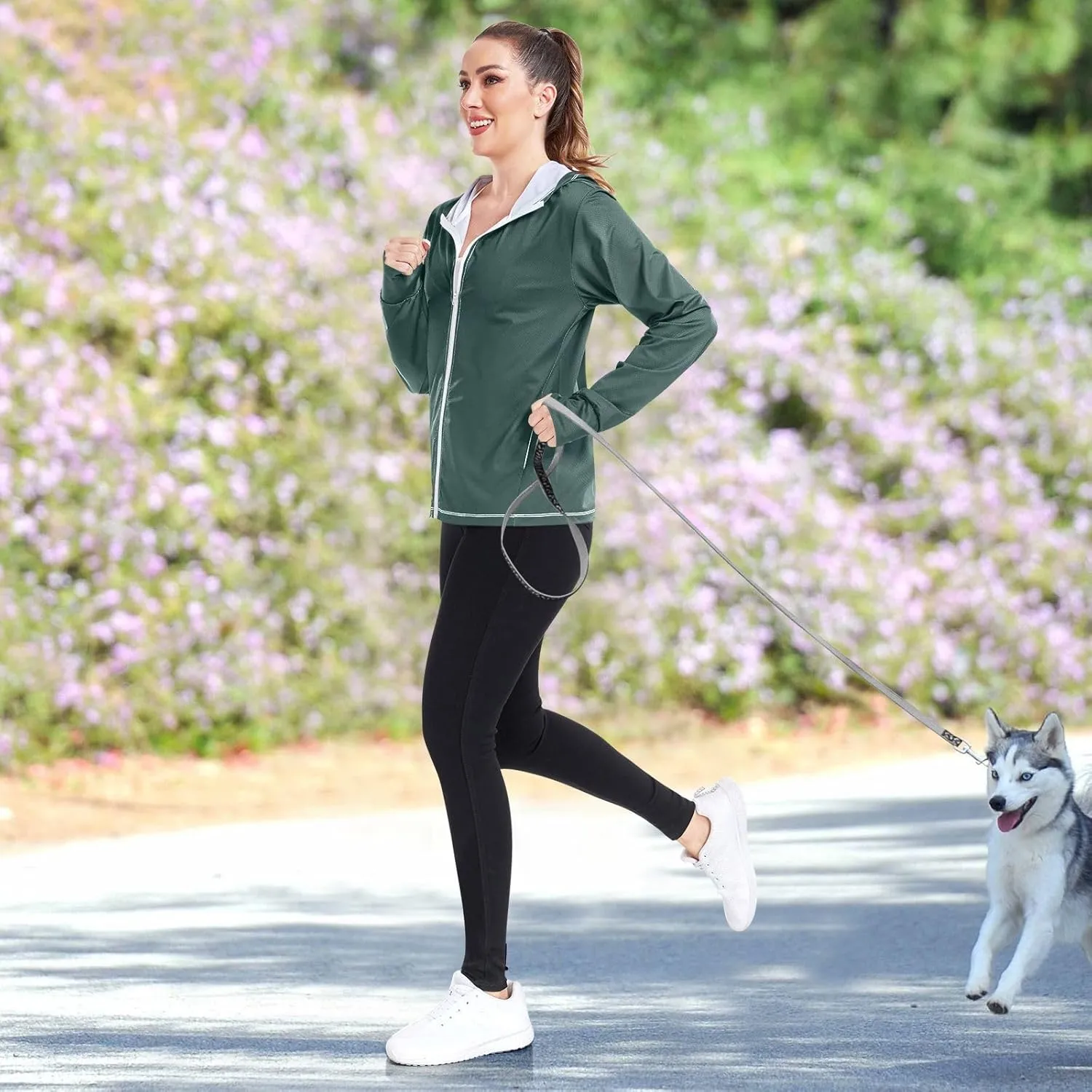 Womens UPF Hoodie Light Salmon Long Sleeve Sun Shirt for Women with Pocket Womens SPF 50 Shirts Long Sleeve Lightweight