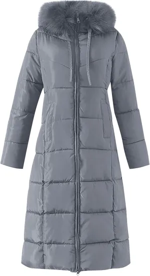 Women's Water proofLong Puffer Jacket Thickened Down Jacket Warm Winter Coat Over Knee Slim Long Down Coat