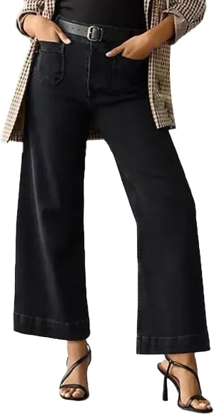 Women's Wide Leg Jeans Elastic High Waisted Palazzo Pants Trendy Loose Fit Dressy Casual Work Pants with Pockets