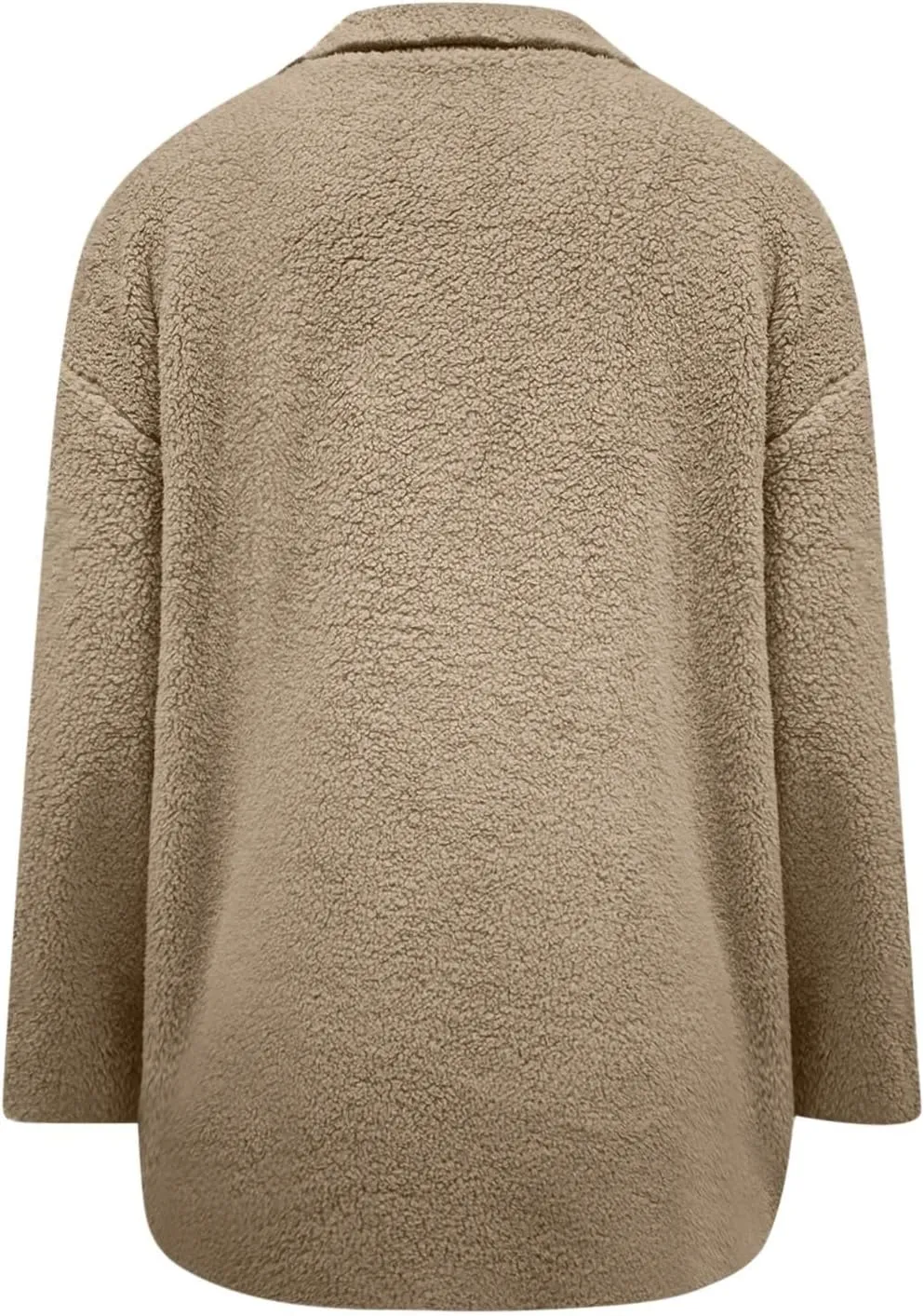 Womens Winter Coats Lapel Button Down Sherpa Jacket Long Sleeve Faux Fur Coats Fleece Jacket Outerwear with Pockets