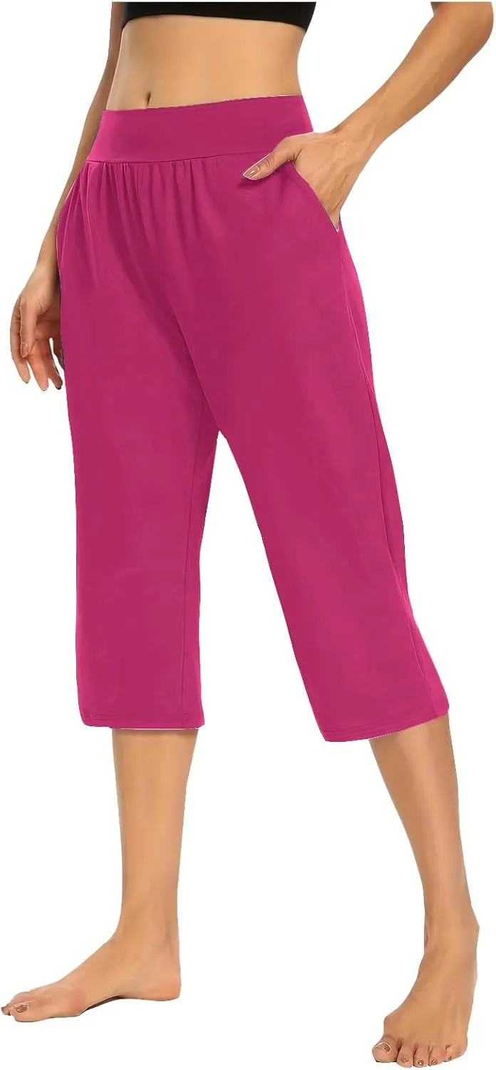 Women's Yoga Pants High Waist 2 Piece Yoga Pants Fashion Tummy Control Leggings Loose Fit Casual Work Pants