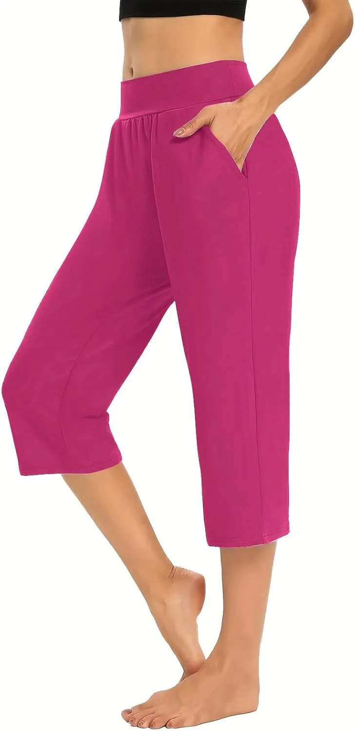 Women's Yoga Pants High Waist 2 Piece Yoga Pants Fashion Tummy Control Leggings Loose Fit Casual Work Pants
