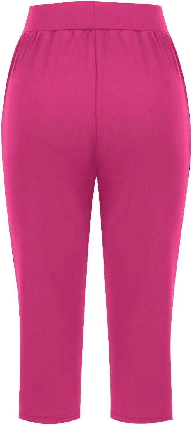 Women's Yoga Pants High Waist 2 Piece Yoga Pants Fashion Tummy Control Leggings Loose Fit Casual Work Pants