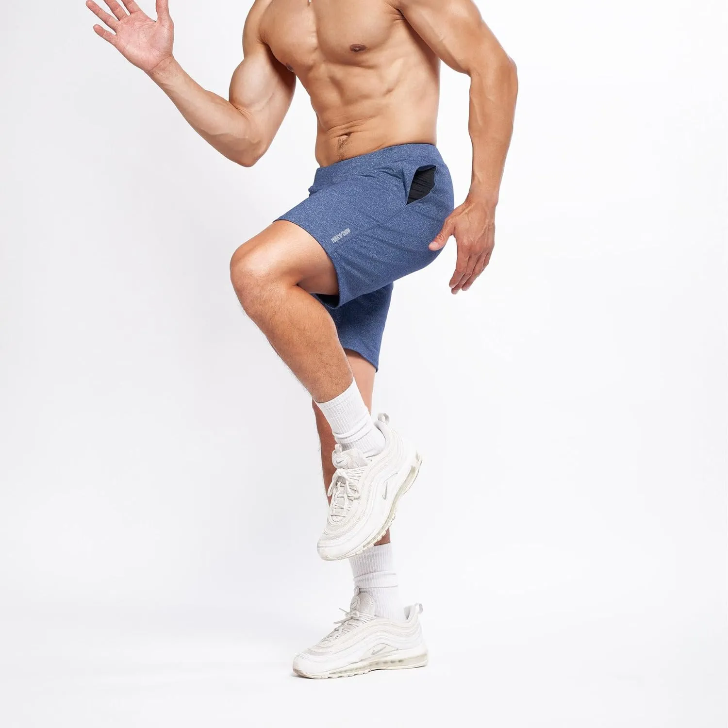 YOGA CROW Men's Swerve Yoga Training Shorts w/Non-Restrictive Inner Liner - 7" Inseam - Workout, Gym, Running, Training