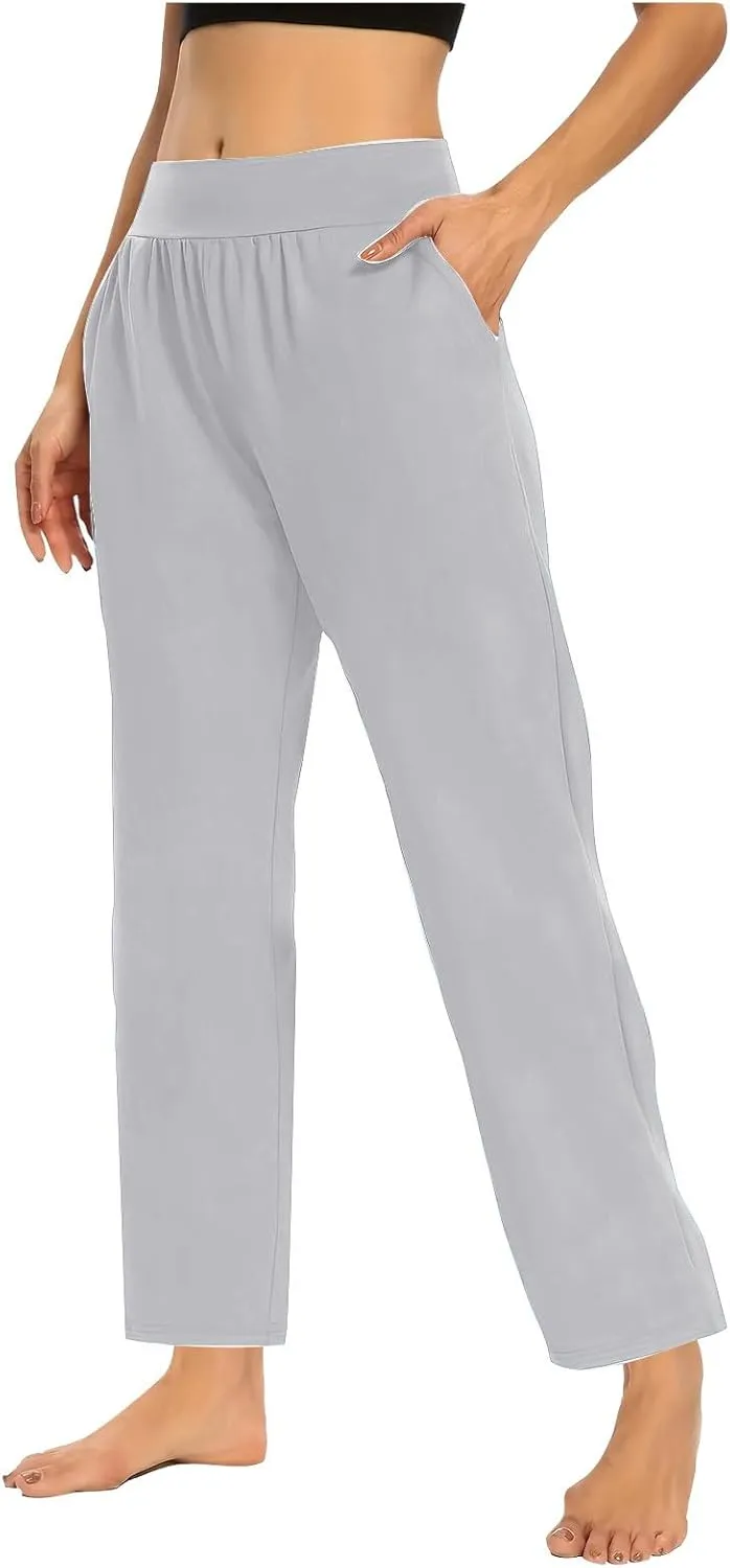 Yoga Pants for Women Casual Soft Stretch Yoga Sweats Pant Wide Leg Sweatpants High Waist Pajama Pants with Pocket