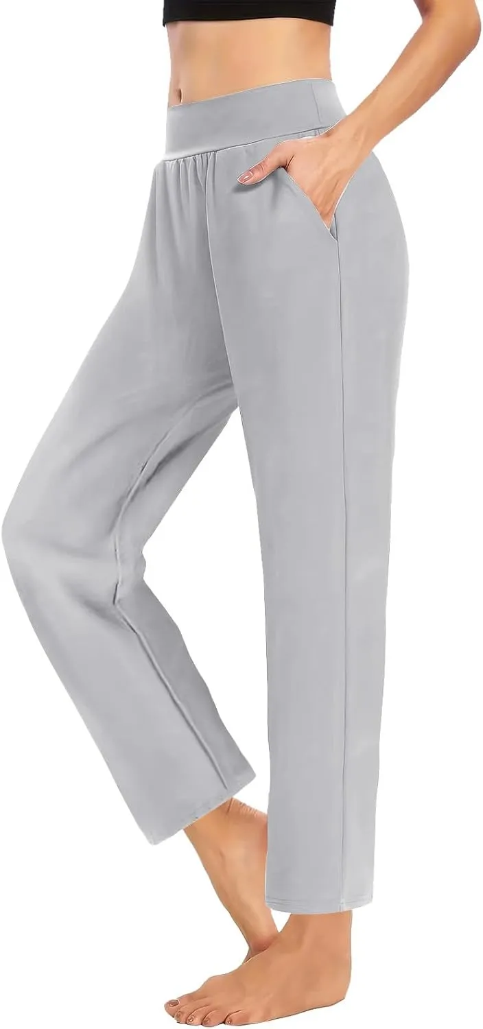 Yoga Pants for Women Casual Soft Stretch Yoga Sweats Pant Wide Leg Sweatpants High Waist Pajama Pants with Pocket