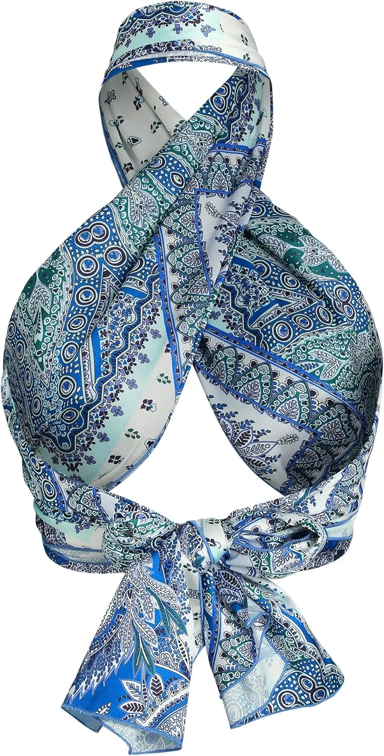 ZAFUL Women's Bohemian Bandana Criss Cross Sexy Boho Halter Wrap Crop Top