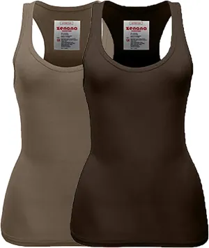 Zenana Women's Plain Solid Color Ribbed Racerback Tank Top Shirt Plus Sizes