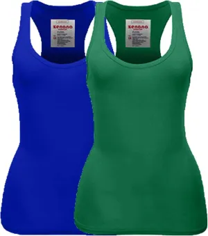 Zenana Women's Plain Solid Color Ribbed Racerback Tank Top Shirt Plus Sizes