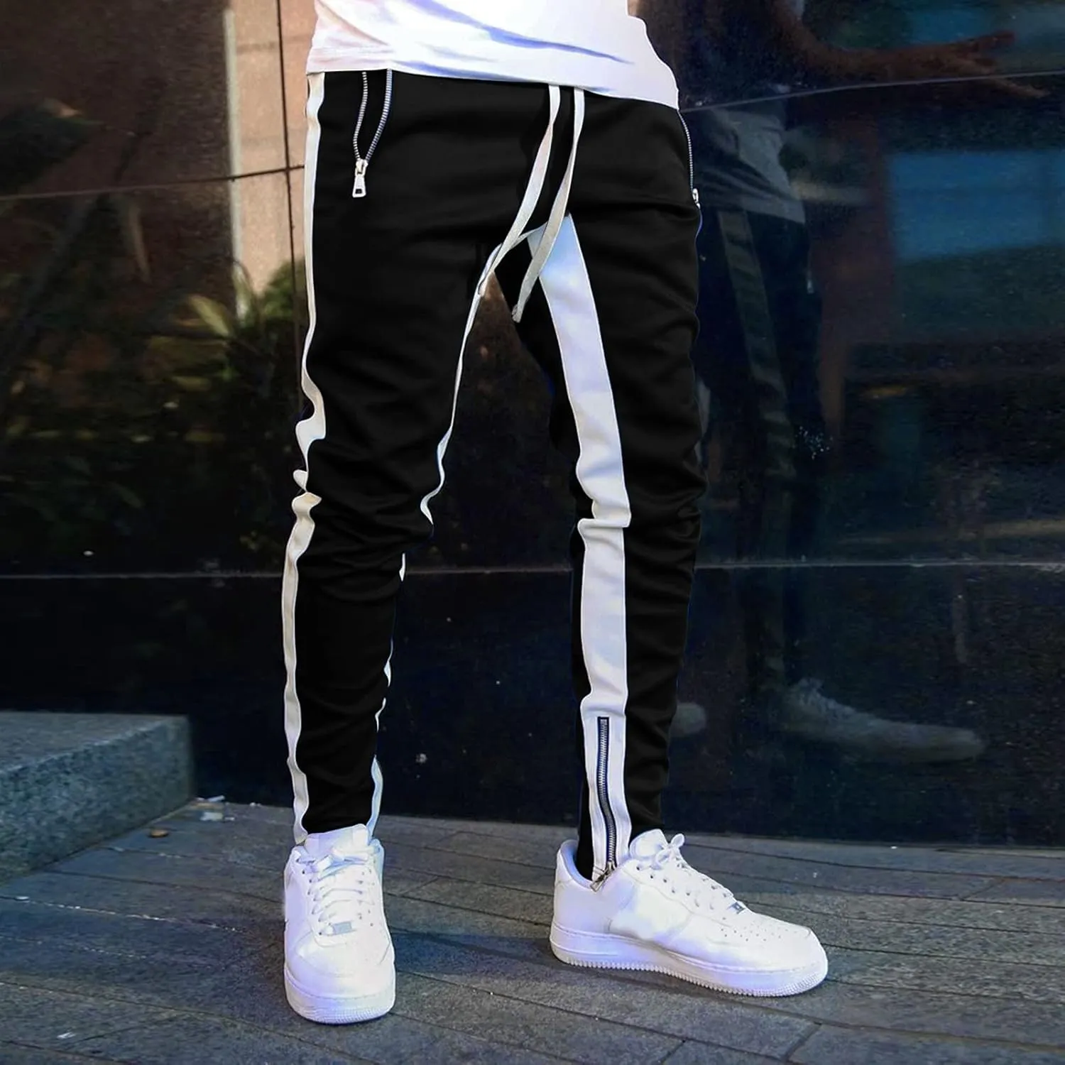 ZYXTIM Big and Tall Men Cargo Jogger Sweat Pants Slim-Fit Basic Active Casual Tapered Sweatpants with Pockets